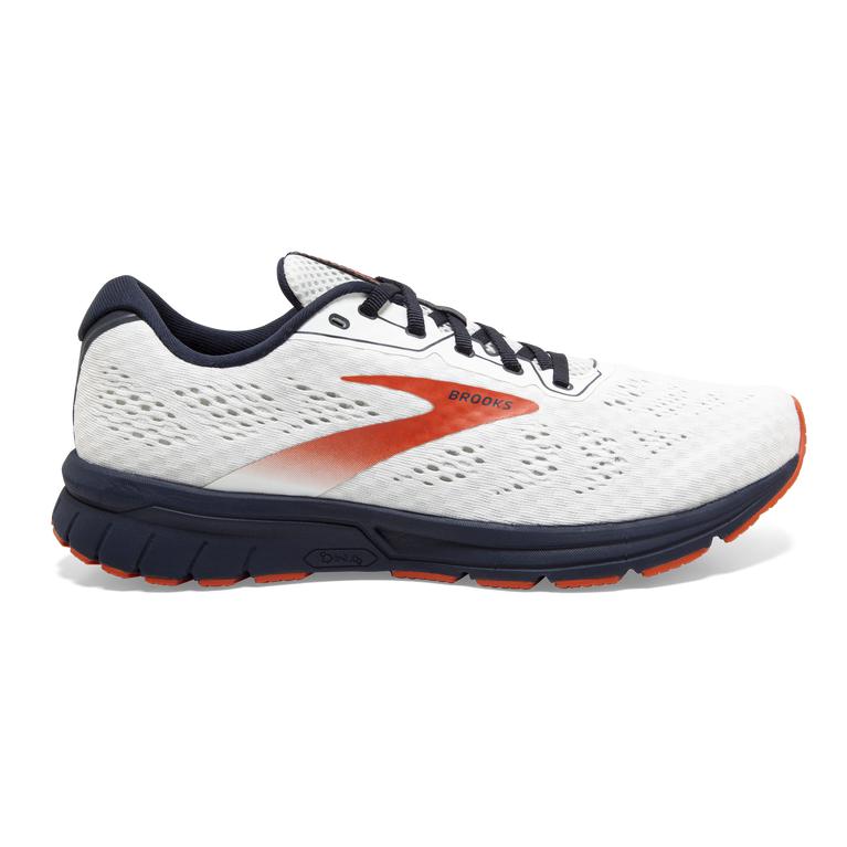 Brooks Anthem 4 Neutral Road Running Shoes - Men's - White/Navy/Red Clay (27693-IPSA)